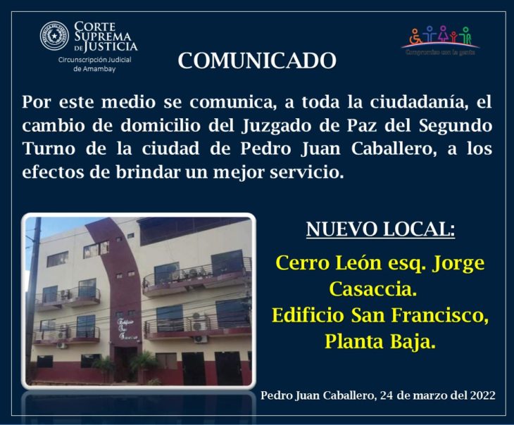 Nuevo Local Juzgado de Paz 2º Turno Pedro Juan Caballero