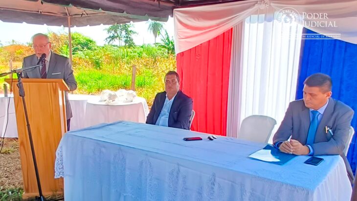 Acto de inicio de la construcción del Juzgado de Paz de Karapa’i.