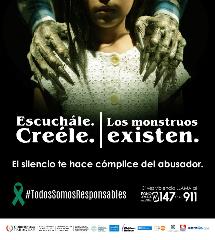 “Escuchale, creele, los monstruos existen y el silencio te hace cómplice del abusador”